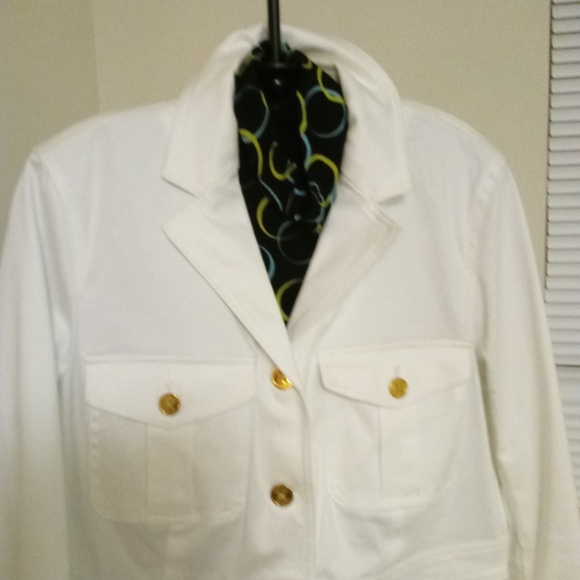Chaps Jackets & Coats Chaps White Military Blazer Size Medium
